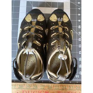 LANDS END 191511 Green Mesh Leather Upper Water-Hiking Sandals Size 6B Women's